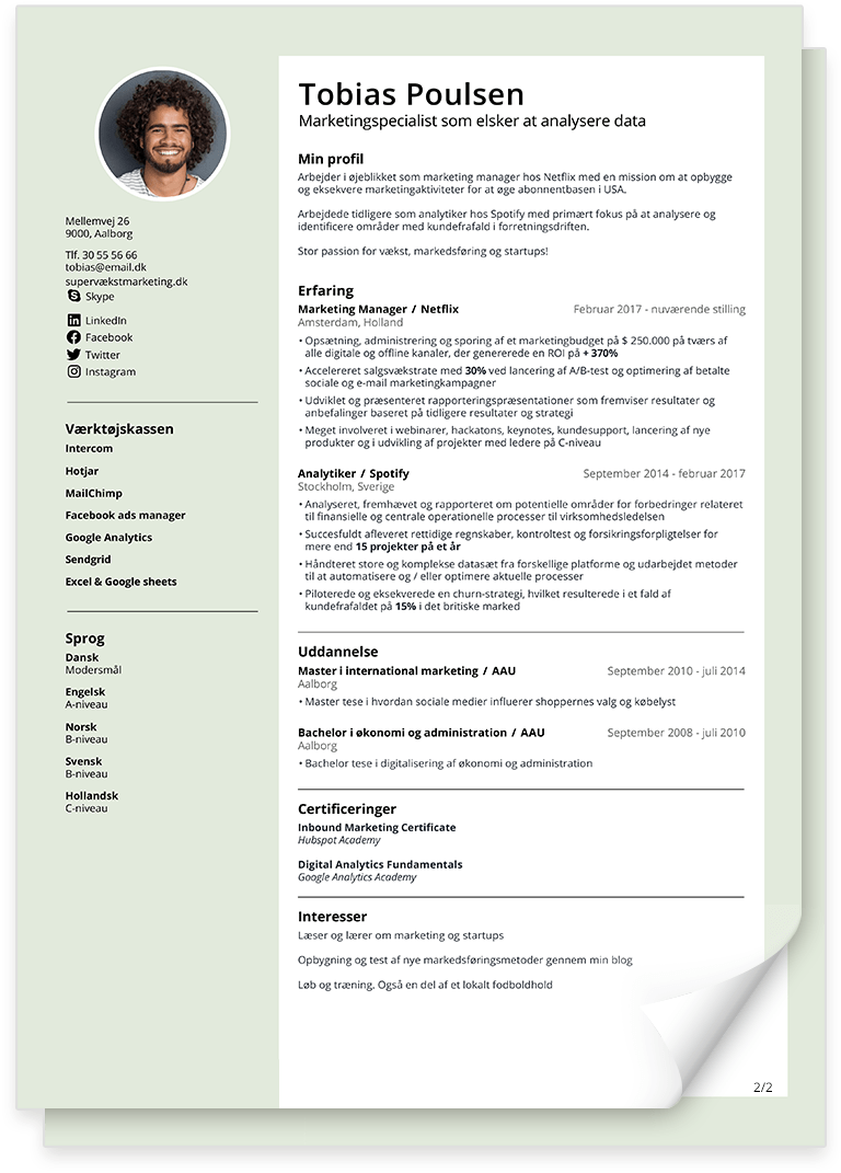 Designer CV Skabelon