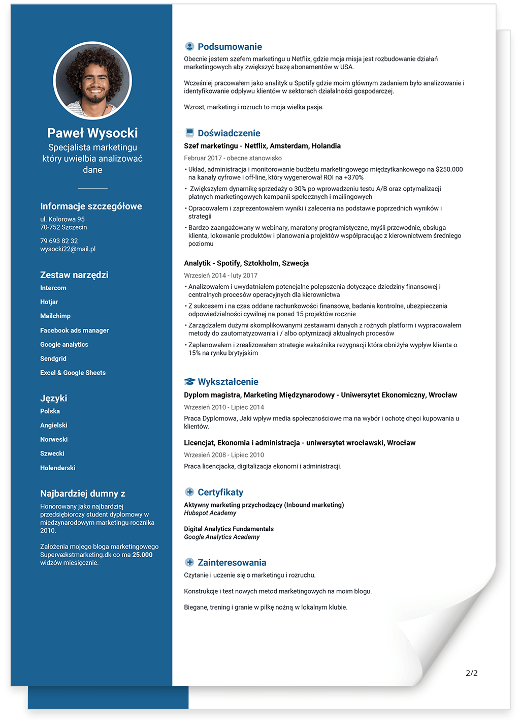 Kreatywny szablon CV