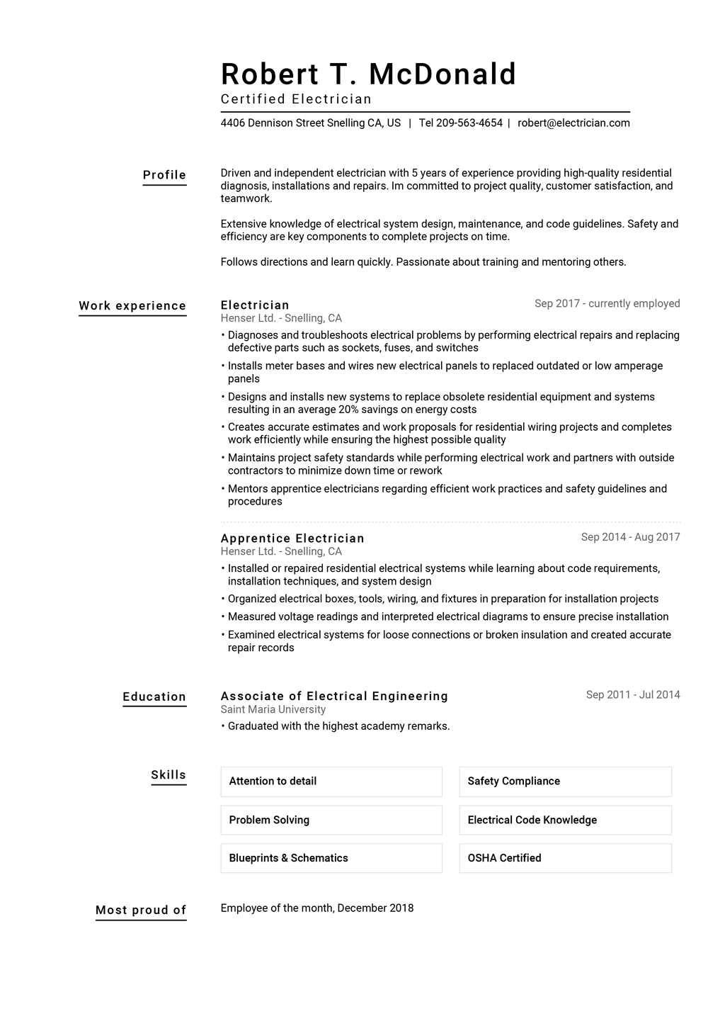 Minimalist Resume Template