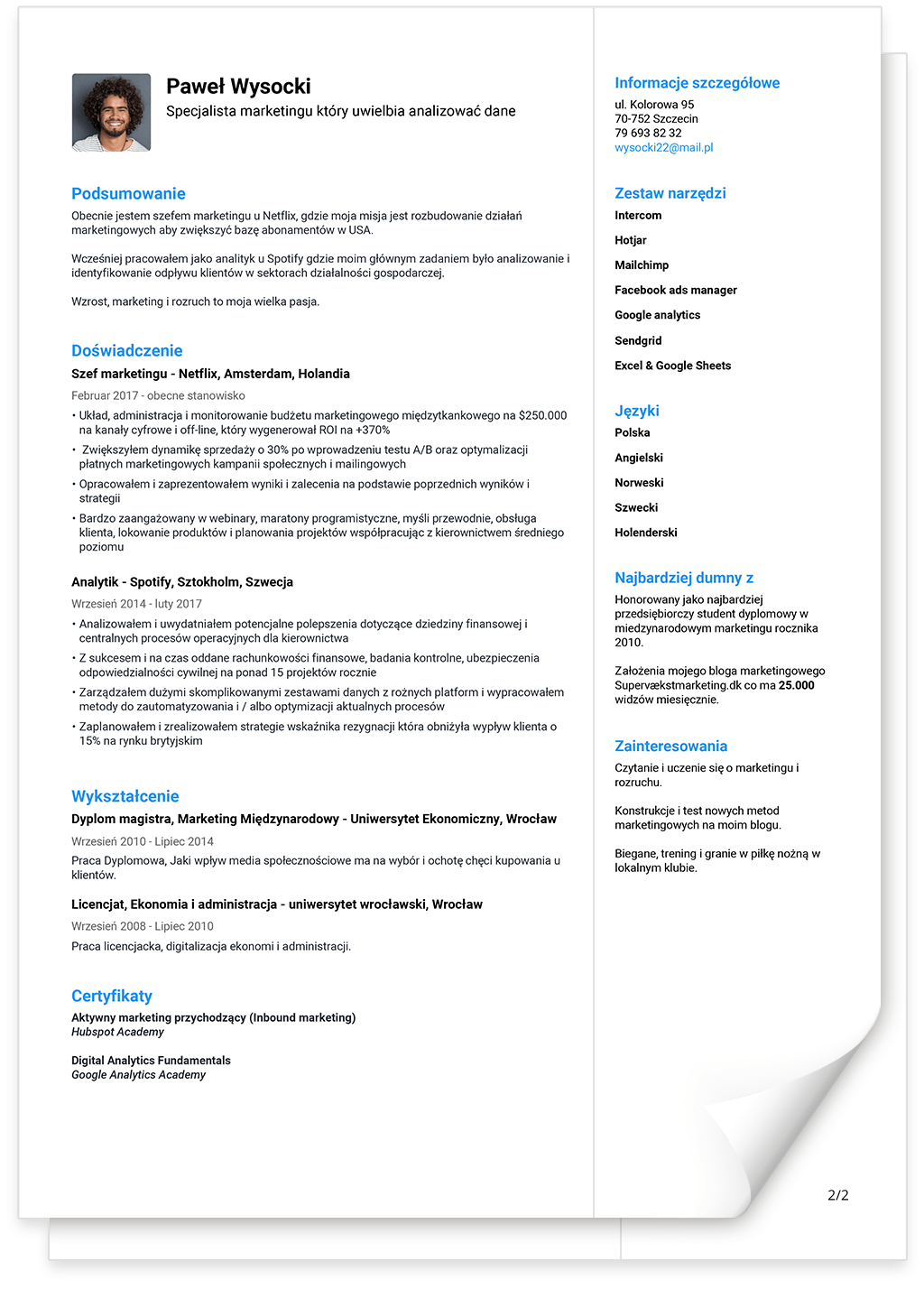 Nowoczesny szablon CV