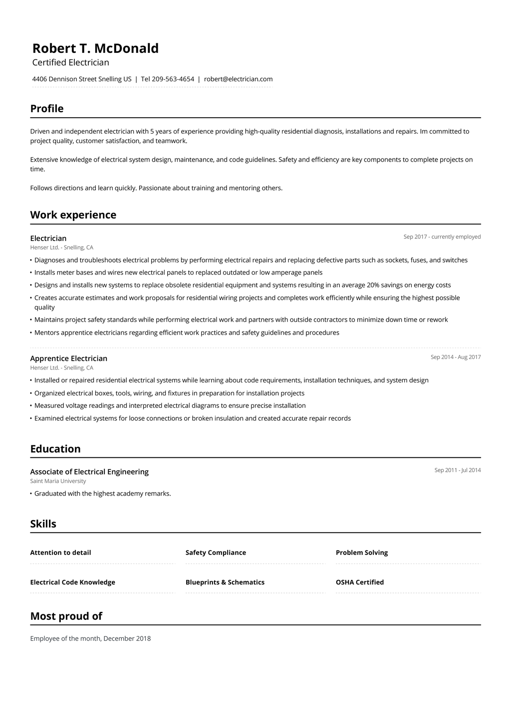 Traditional Resume Template