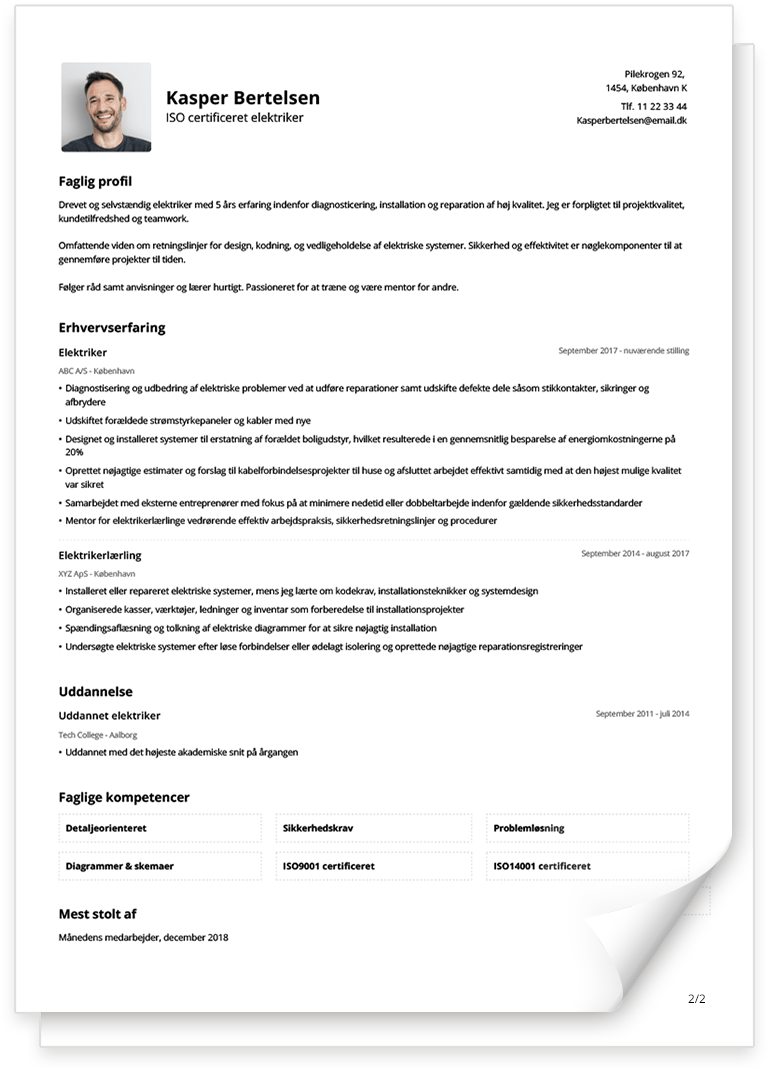 Basis CV Skabelon