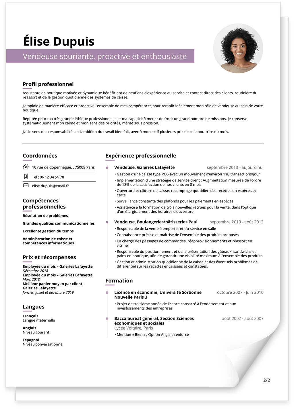 Modèle de CV professionnel