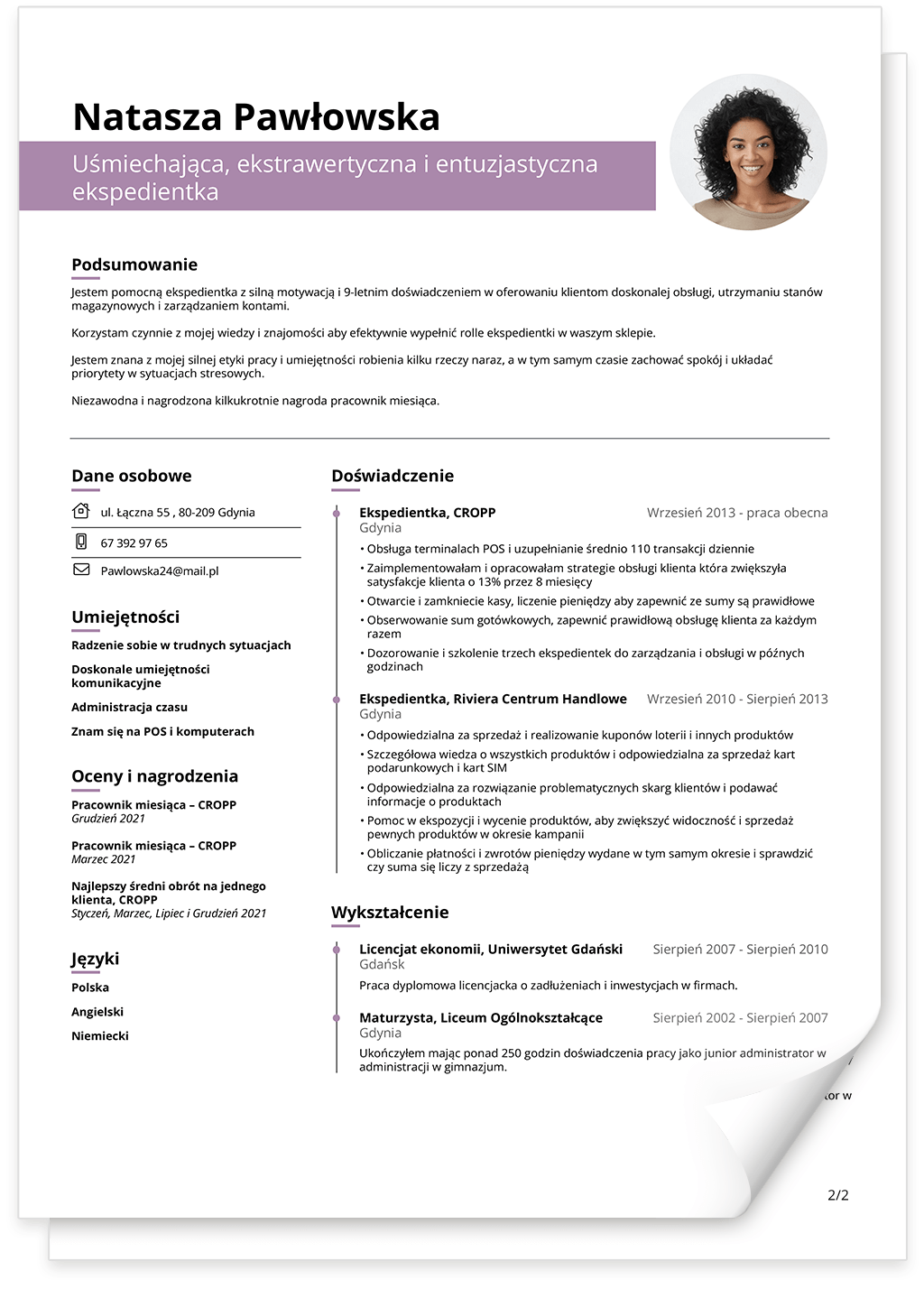 Profesjonalny szablon CV