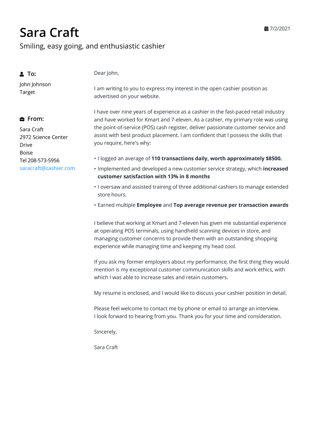 Simple Cover Letter Template