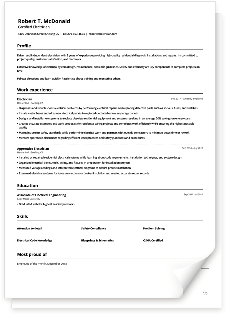 Traditional CV Template